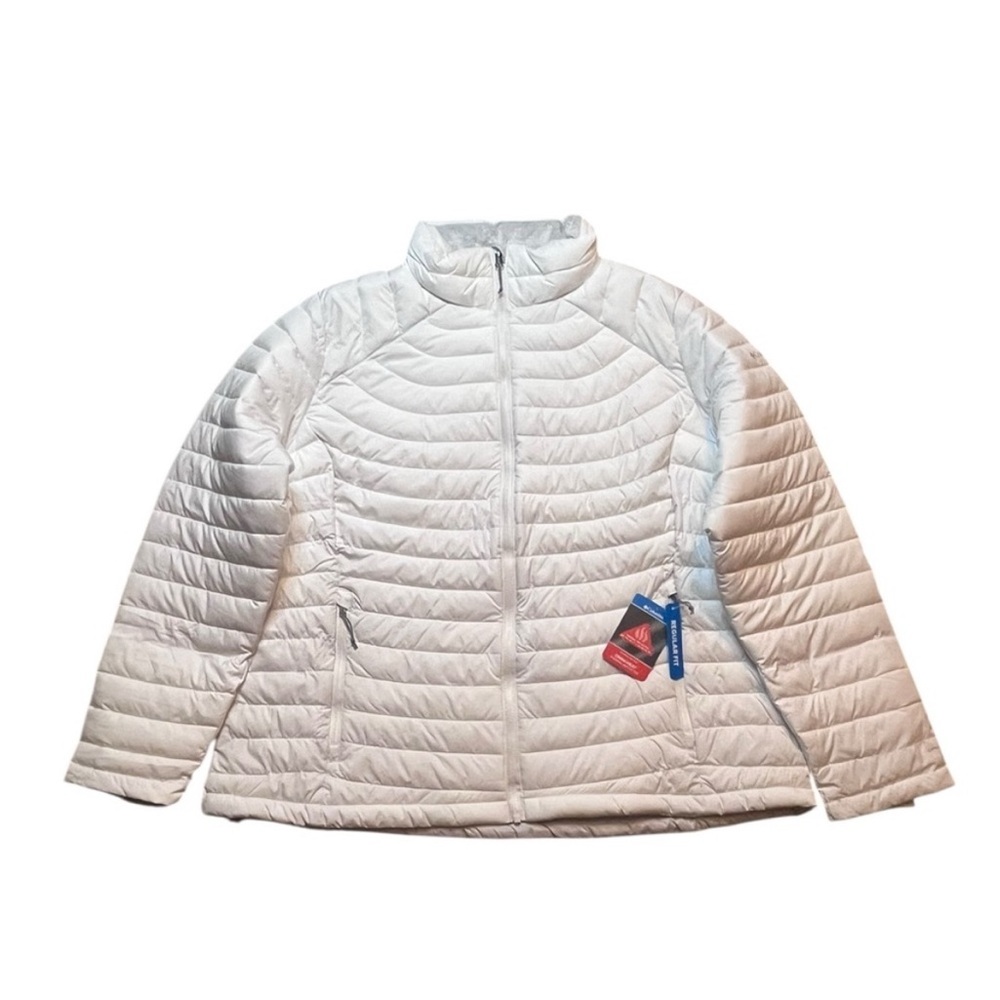 Columbia Women’s 2X WHITE OUT OMNI HEAT Jacket Zippered Hand Pockets White